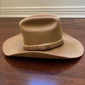 Resistol Pawnee Puma Western Hat Size 6 5/8 Tan Wool Felt Vintage Cowboy Hat